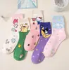 Calcetines Coreanos Estilo Transfronterizo, Colección de Calcetines de Algodón Peinado de Caña Media, Calcetines de Dibujos Animados Japoneses, Calcetines para Mujer 200N, Venta al por Mayor de Calcetines de Algodón