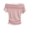 Camiseta con hombros descubiertos Sweet Spice Girl 2023, camiseta de verano para mujer Pure Desire, top corto ajustado con hombros descubiertos y sexy