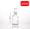 Botella de Reactivo de Vidrio Engrosada Transparente Esmerilada Boca Ancha Botella Experimento Químico Reactivo de Alcohol Botella de Reactivo de Vidrio Marrón