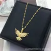 [Aço de titânio] Phoenix Wings Light Luxo Transfronteiriço Banquete Casamento Colar Feminino Celebridade da Internet All-match Clavícula Corrente de Aço de Titânio