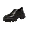 Zapatos de Cuero Pequeños con Suela Gruesa para Mujer, Estilo Pino de Hong Kong, para Aumentar Altura, Novedad Primavera/Otoño 2026, Elegantes, Versátiles, Estilo Británico, Mocasines de Charol