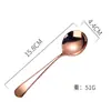 Colher de Aço Inoxidável 304 Estilo Coreano Colher para Mexer Café Sobremesa Colher de Sopa Pequena Dourada com Revestimento de Titânio Colher Criativa Colher Redonda