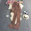 Nova Moda Estilo Ins Europeu e Americano Cor Doce Solta Push-up Manga Longa Elacite Calça de Perna Larga para terno Mulheres