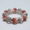 Encontrando Viejos AmigosPulsera de Cristal de Fuegos Artificiales Gris Natural para Mujer, Pulsera de Moda Versátil de Fuegos Artificiales Rosas Que Realza la Tez Clara, Mayoreo