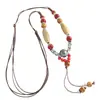 Estilo Étnico Retro Cerámica Accesorios de Collar Joyería para Mujer Diseño de Nicho Versátil Cadena Larga para Suéter Lujo Accesible y Sentido de Alta Gama