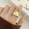 Anillo Geométrico Ancho de Moda para Mujer, Anillo Abierto Mate Simple y Elegante, Anillo de Dedo Índice Hip-Hop de Moda