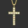 Explosivo Collar con Colgante de Cruz para Hombre Hip Hop Europeo y Americano Comercio Exterior hiphop Colgante de Collar con Diamantes