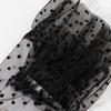 Guantes Cortos de Encaje Negro con Puntos Blancos Transpirables para Mujer Protección Solar para Montar Bodas Novia Guantes de Encaje con Puntos