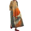 Outono 2025 Novo Moda Feminina Amazon Solto Gola Redonda Alto Padrão Impressão 3D Transfronteiriço Europeu e Americano Vestido