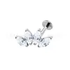 Pendientes de Zirconia Marqués de Aleación de Titanio F136, Piercings Labiales de Trébol de Tres Hojas y Cuatro Hojas, Joyería de Piercing para Cartílago de Oreja de Titanio G23