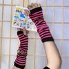 Manga tejida cálida de otoño e invierno para damas, delgada, medio dedo, a rayas, color de contraste, moda coreana, guantes para montar al aire libre, venta directa