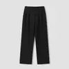 Roupas Masculinas Jianheng [Design de Uma Dobra] Calças de Verão Masculinas de Alta Qualidade, Corte Reto A-Line, Ajuste Solto, com Costura de Três Agulhas