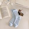 Calcetines Mujer Verano Delgados Transpirables Estilo Ballet Fruncidos Apilables Calcetines Mujer Primavera y Verano Calcetines de Algodón Puro Calcetines Mujer
