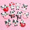 Acessórios de resina panda remendo dos desenhos animados creme capa de telefone material diy adesivo de geladeira acessórios de grampo de cabelo