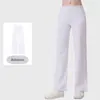 [En Stock] Pantalones de Chándal Ld Sueltos Forrados de Felpa de Pierna Recta Pantalones de Buceo para Mujer de Cintura Alta de Pierna Ancha Cordón Pantalones Largos Yoga