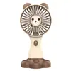 Novo Mini Ventilador de Desenho Animado Carregável para Desktop Estudante Dormitório Suporte Ventilador Portátil de Mão Presente