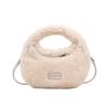 Bolsa feminina de lã de cordeiro com design de nicho, bolsa feminina versátil, outono e inverno, nova moda, estilo coreano, bolsa mensageiro feminina