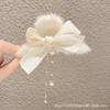 Pinza de agarre con borla de lazo de peluche Corea del Sur temperamento elegante pinza de tiburón para la parte trasera de la cabeza pinza grande de pelo peludo tocado