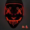 Máscara Luminosa Forma de V Luz Fría LED Negra Forma de V Horror Carnaval Halloween Baile Paso Fantasma Baile de Fantasma Broma