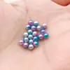 Cuentas Sueltas de Color Gradiente Iridiscente ABS de Alto Brillo Blanco Lechoso Imitación Perla para Manualidades DIY con Agujeros, Cuentas Espaciadoras, Accesorios para Joyería