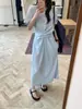 Vestido Han Xun Té Francés Tencel Suave Transpirable con Tirantes Cruzados que Ceñen la Cintura Modelo Nuevo Verano 2026 26781