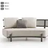 Sofá exterior de ratán, terraza de patio redondo, juego de ocio nórdico, a prueba de sol e impermeable, adecuado para villas, hoteles, jardines y casas de huéspedes