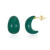 Brincos Elegantes de Luxo Leve Francês Femininos Vintage Forma de C Gota de Óleo Esmalte Glaceado Agulha de Prata S925 Texturizado Simples Argola de Orelha Brincos