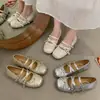 Zapatos Mary Jane de Moda Cuadrados con Lazo Estilo Ballet Francés Nuevos para Mujer 2026 Planos de Suela Suave Calzado de una Sola Pieza