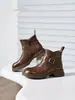 Nueva colección otoño/invierno 2026: Botines estilo Martin retro de punta redonda, con suela gruesa, tacón grueso, a la moda y versátiles botines Chelsea hasta el tobillo