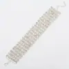 Acessórios de moda nupcial estilo coreano pulseira multicamadas de strass e cristal pulseira larga pulseira feminina de diamante brilhante B163