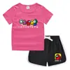 Camiseta de Verão Infantil Gola Redonda Hot Pants Camisa Básica Casual Coreana Absorvente de Suor Conjunto de Camisetas Íntimas Infantis Coloridas