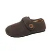 Zapatos estilo gorro Birkenstock de suela blanda forrados de felpa gris, zapatos peludos para mujer, nuevos zapatos de algodón cálidos otoño/invierno 2026