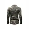 Camisa de Manga Longa Camuflada Masculina Europeia e Americana Estilo Workwear Camisa Jeans Lavada Top Casual Versátil