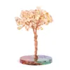 2128-árbol de gemas de cristal natural base de resina de chakra grava de cristal árbol rico adornos de artesanía