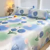Conjunto de Tres Piezas de Seda Helada con Dibujos para Verano, Sábanas Refrigerantes Individuales/Dobles para el Hogar, Lavable a Máquina, Colchoneta Refrigerante para Dormitorio de Estudiantes con Aire Acondicionado