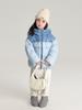 Pudding Haru Winter Wear Nova jaqueta de plumas para meninas 2024 Inverno Nova jaqueta de plumas com capuz e combinação de cores para crianças