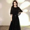 Vestido Negro de Noche para Mujer, Nuevo Estilo de Banquete, Vestido Adelgazante para Anfitriona, Vestido Diario para Fiesta de Sociedad
