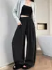 Pantalones holgados de pierna ancha para mujer para otoño e invierno, estilo boyfriend, diseñados para favorecer las figuras con forma de pera, de corte recto y diseño casual hasta el suelo