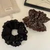 Elástico de Cabelo Florido de Renda de Quatro Camadas Melard Estilo Retro Coreano Rabo de Cavalo Baixo Acessório de Cabelo para Coque Elegante