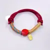 Doze Signos do Zodíaco Pulseiras de Cinábrio Genuíno de Alta Qualidade Tecidas à Mão, Cinábrio de Alto Teor Atacado