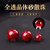 Partículas de Arena de Cristal Totalmente Translúcidas Cinabrio Prensado y Sintetizado Artificialmente Cuentas Redondas Sueltas Accesorios de Cinabrio Rojo al por Mayor 6-16mm