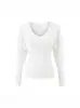 Estilo Chica Caliente Sexy Cintura Delgada Cuello en V Forro Polar Camiseta 2025 Otoño e Invierno Manga de Murciélago Camisa de Capa Interior Top de Manga Larga