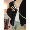 Chaqueta Suéter Redondo Estilo Perezoso 2025 para Mujer Primavera y Otoño Estilo Coreano Holgada y Versátil Top Cardigan Interior de un Botón