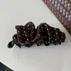 Elástico para el pelo elegante de satén texturizado con lunares color vino, para moños, coletas, versátil, accesorio para el cabello