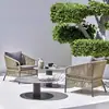 Sofá Exterior Tejido de Ratán Conjunto de Muebles de Ocio para Patio Balcón Estilo Nórdico Impermeable Protector Solar Juego de Sillas Individuales