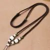 Colgante de Jade Hetian con Cordón, Colgante de Cuentas Estilo Tradicional, Colgante Tejido a Mano, Cuerda de Jade de Hebilla de Paz Lujosa