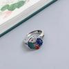Anillo de Carpa Esmaltado de Colores Estilo Nacional Vintage Moda Nacional Estilo Literario Nacional Apertura para Dedo Índice de Mujer Índice Ajustable