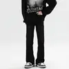 Jeans de Calle Americana para Otoño e Invierno para Hombre Piqué Guapo Tendencia Retro Marca Caída Pierna Recta Pantalones Largos Pierna Ancha Pantalones Cargo