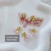 Joyería para Uñas Diamante Campana de Navidad Aleación Lazo Colgante Hielo Resina Transparente Colorida Accesorios DIY para Uñas