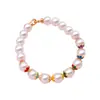 Aleación de Zinc Esmaltada Multicolor Base de Flor Espaciador Patrón Vintage Pulsera de Perlas DIY Accesorios de Joyería al por Mayor